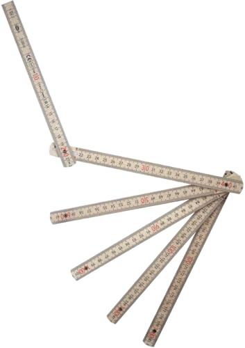 Lot de 2 Adga 230 Compact Edition Naturel Mètre pliant en bois 2 m Discret rouge 180 ° Encadrement droit léger et maniable