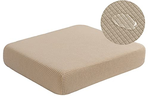 NC HOME Water Repellent Couch Cushion Covers, Stretch Sofa Seat Slipcover Sets for Camper, Furniture Protector for Pets (Chair Cushion, Sand)