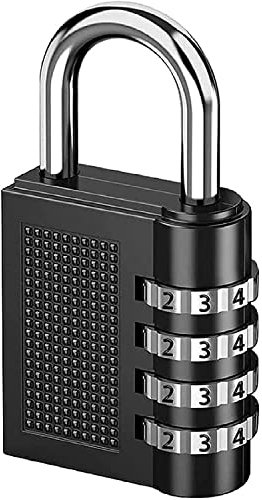 2pcs 4 Digit 40mm Combination Padlock Suitable for Gym Lockers, School, Travel Bags, Shed Doors, Gates, Backyard Fences, Bicycle Chain, Hasp Lock (Black)