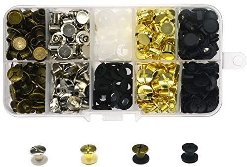 120 Set Chicago Screw Posts, Rivet Chicago Binding Screws, Metal Rivet Replacement Repair for Bags, Craft, Collar, Harness, Luggage, Purse, Dog Lead, Backpack, Belt (Color mixing)