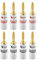 Nakamichi 24K vergoldeter Bananenstecker 12 AWG - 18 AWG Gauge Größe 4mm für Lautsprecher Verstärker Hi-Fi AV Receiver Stereo Heimkino Audiokabel Stecker schraubbar 8 Stück (4-Paare)