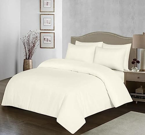 Set di biancheria da letto in 100% cotone egiziano, 200 fili, tinta unita, set di copripiumino con federe incluse gratuitamente, non necessita di stiratura, facile da curare, misure Super King Size