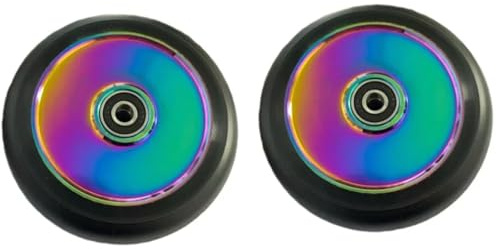Ruedas de Scooter Ruedas for patinete acrobático Freestyle Pro de 100 mm, accesorios brillantes, ruedas huecas aleación aluminio, piezas for patinetes