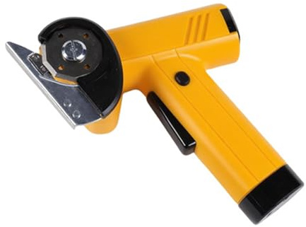 Decumeby Forbici Elettriche Senza Fili, Taglierina per Tessuti Ricaricabile a 4 velocità, Efficiente Taglierina per Cartone con Coltello Rotondo per Tappeti in Feltro di Pelle (YELLOW)
