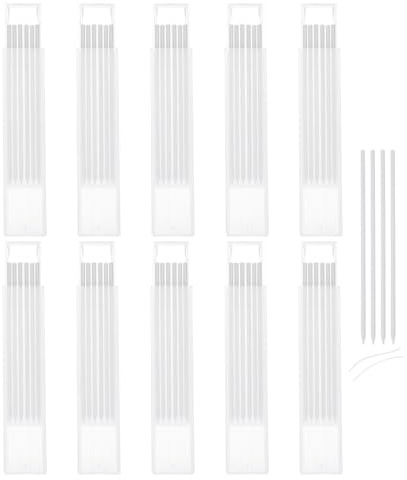 QUARKZMAN 60pcs Minas de Lápiz de Carpintero, 2.8mm Recambio de Marcado de Lápices Mina Sólida Orificio Profundo Marcador para Construcción Arquitecto Carpintería DIY Azulejo, Blanco | Recambio de Marcado de Lápices Mina Sólida Orificio Profundo, Arquitecto Carpintería DIY Azulejo