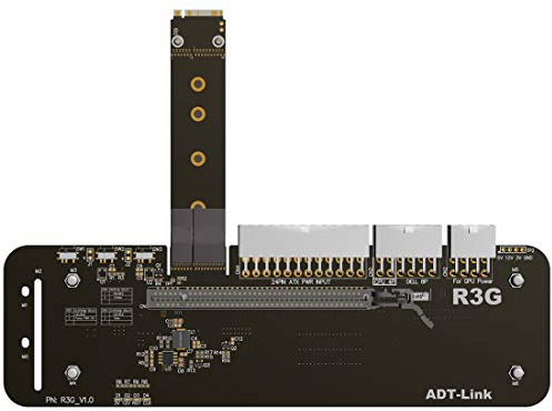 ADT-Link M.2 key M NVMe External Graphics Card Stand Bracket with PCIe3.0 x4 Riser Cable 25cm 50cm 32Gbs For ITX STX NUC VEGA64 GTX1080ti (25CM,R43SG)