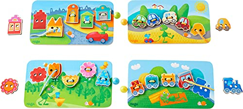 HABA 305229 - Fädelspiel Frosch auf Tour, Fädelspiel ab 3 Jahren, bunt