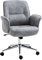 Vinsetto Bürostuhl mit Wippfunktion Schreibtischstuhl höhenverstellbarer Drehstuhl ergonomischer Arbeitsstuhl modern Belastbar bis 120 kg Mikrofaser Hellgrau 67 x 69 x 92-102 cm