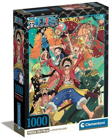 Clementoni Puzzle One Piece - 1000 Pezzi - Puzzle Adulti, Poster Incluso, Puzzle Anime, Manga, Divertimento Per Adulti, Made In Italy, 39921
