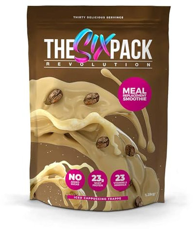 The Six Pack Revolution Meal Replacement Shake – Iced Cappuccino Frappe – 1.2KG, 30 Servings – 25g Protein – Gluten Free – No Sugar – Full Vitamins – Complete Nutrition for Fat Loss & Energy