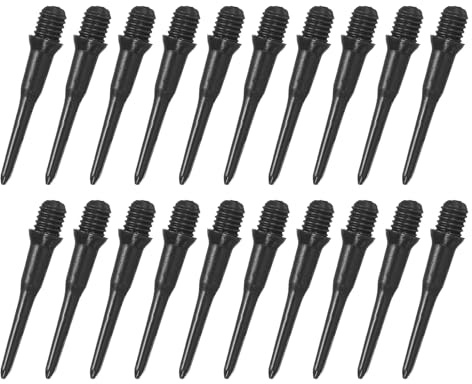 YOKIVE 60 Pcs Plastic Dart Tips, Game 2BA Thread Soft Darts Tips Replacements Dart Accessory | Indoor Outdoor Play (Black)