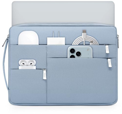 HYZUO 15-16 Pollici Borsa per Laptop per MacBook Pro 16 M5/M4/M3/M2/M1 Pro/Max A3428 A3429 2026-2019, 15 Surface Book, Custodia Protettiva per 15 15,6 Dell HP Lenovo Asus Acer Samsung, Blu Pallido