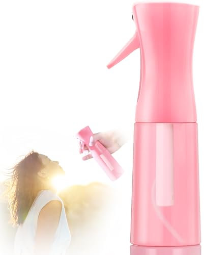 Spray bottles, Spray Water Bottle Fine Mist Refillable, Continuous Spray Bottle for Hair, Skin Care, Planting, Showering Pets, Travel, Cleaning & Home (Pink)