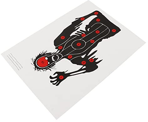 Tbest Bogenschießen Zielscheiben Papier 10 Stück Hochwertiges Bogenjagdzubehör 45x32cm (Zombie-Schädel)