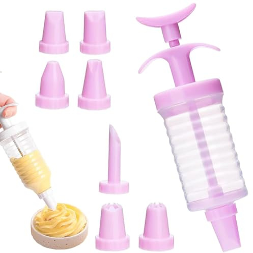 Manga pastelera con boquillas, juego de piping para tartas, galletas, versátil, regalo para amantes de la repostería (rosa)