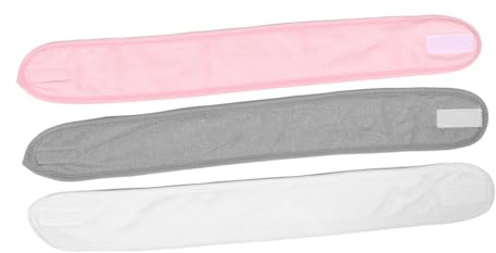 EPIGEIST Bandeau Double Couche pour Femme en Coton Doux et Respirant, Lavable et Confortable, 3 Pièces, pour Maquillage, Soin Visage et Coiffure Sportive