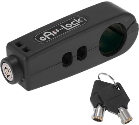 A ABSOPRO Cerradura para Manillar De Motocicleta Universal Manillar De Scooter Puño del Acelerador Negra Cerradura Redonda para Freno Delantero Y Embrague Antirrobo 1 Pieza