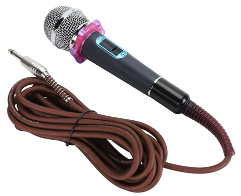 Denash Hochempfindlichkeit Dynamisch Bewegende Spulenmikrofon für die Leistung des Karaoke -Bühnenbetrags, Zink -Legierung Handheld Mikrofon mit Allen Metallkonstruktionen (Blue)