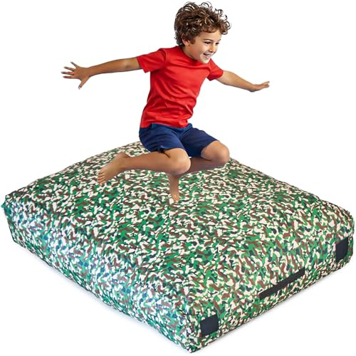 SaferBounce Sensory Crash Pad for Kids | Big 152 x 152 cm Or 122 x 91 cm | Autism Crash Mat for Children | Soft Landing for Jumping & Play | Crashpad | Giant Kids Foam Mat | Climbing & Gymnastics