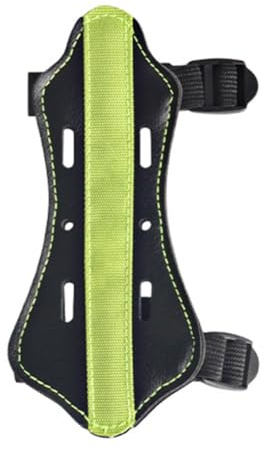 QOXEZY Protector de brazo de cuero perforado para tiro con arco, 15 cm de longitud, diseño grueso de 4 mm para mayor comodidad y protección, adecuado para niños y adultos