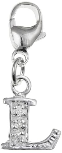 Versalbokstav A-Z alfabet initial 925 sterling silver clip-on berlock hänge med hummerlås för kvinnor – enkel eller kubisk zirkon bokstavsberlocker kompatibel med Thomas Sabo berlocker armband