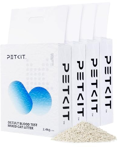 PETKIT Gemischtes Tofu-Katzenstreu,Gemischtes Tofu-Bentonit-Katzenstreu,Wegspülbar,Super Saugfähig,Geruchshemmend und Staubfrei(Vierer-Pack)