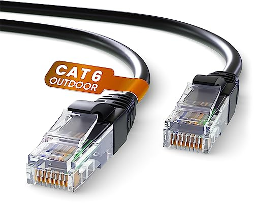 Mr. Tronic Außen Wasserdicht 30m Ethernet Netzwerkkabel Cat 6, LAN Netzwerkkabel mit RJ45 Anschlüssen Für Schnelle & Zuverlässige Internet, AWG24 Patchkabel Cat 6 | 1 Gbps UTP CCA (30 Meter, Schwarz)
