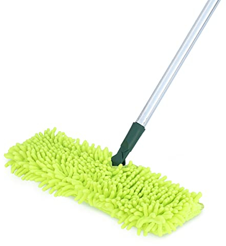 Pine-Sol Telescopic Microfiber Dry/Wet Dust Mopping for Cleaning Hardwood Floors, Tile, Laminate | Swivel Sweeper with Washable Pad and Extendable Metal Handle