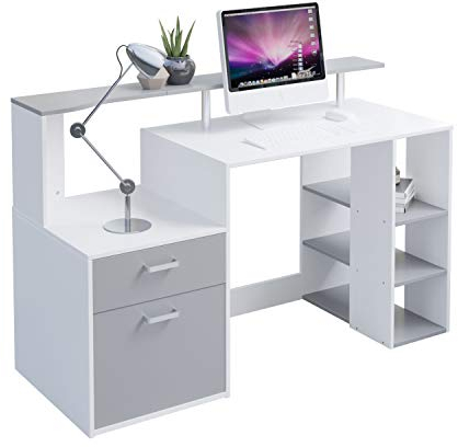 Hadwin Computer Desk for Home,Wood Office Desk with Drawers/Shelves Storage,Home Office Study Table Gaming Desk PC Laptop Workstation.