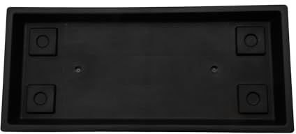 The HC Companies Sottovaso rettangolare veneziano da 44,5 cm, per interni ed esterni, in plastica, 44,5 x 19,1 x 3,3 cm, nero
