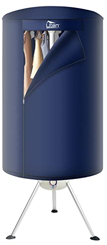 Wäschetrockner Elektrisch, 1000W Wärmepumpentrockner, Trockner Wäschetrockner mit Time, 2-lagiger Beheizter Wäschetrockner, für die Waschküche der Wohnung zu Hause, 140cm-Navy Blau