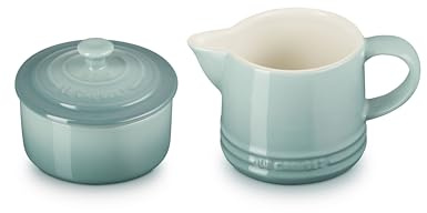 Le Creuset Stoneware Signature Cream and Sugar Set, Sea Salt