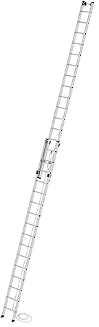 PROREGAL Sprossen-Seilzugleiter 2-teilig ohne Traverse 2x16 Sprossen | Leiter, Teleskopleiter, Trittleiter, Bockleiter, Sprossen-Doppelleiter