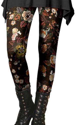 HOOUDO Angebote des Tages Heute Blitzangebote Thermo Leggings Damen Gefuettert Braun Schwarze Jeans Damen High Waist Italienische Mode Damen Hosen Strumpfhose Winter Fleece My Orders