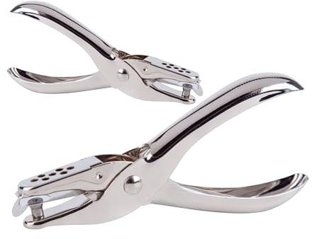 Aibulo Single Hole Puncher - Heavy Duty Chrome Metal Paper Punch for Office, School, and Crafts - 10 Sheet Capacity - Compact and Durable Design - Ideal for Tags, DIY Crafts, and Home Office Use