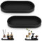 2 Pièces Plateau Decoratif, Plateau Salle de Bain, Silicone Noir Plateau de Rangement Salle de Bain, Convient pour Le Salon, la Chambre, Le Lavabo, la Baignoire et l'évier de Cuisine (Ovale)