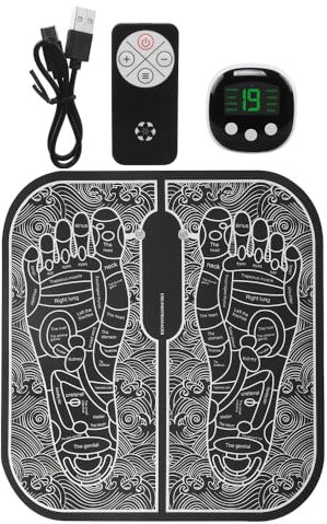 Wild Polar EMS Foot Pulse Mat - Foot Massager for Pain and Circulation with 8 Modes & 19 Intensity Levels - Circulation Booster for Feet and Legs - Wireless Remote Control & USB Rechargeable