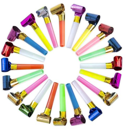 JEYORZY 25 Stück Tröte Kindergeburtstag, Tröten Kindergeburtstag, Partytröten, Kindergeburtstag Luftrüssel, Tröten für Kinderspielzeug, Tröte Kinder für Partys, Geburtstagsfeiern, Festliche Anlässe