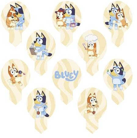 dekora – Decorazioni per Cupcake Bluey, 20 Decorazioni in Cialda Commestibile da Ritagliare 6,5 x 4 cm, Decorazione Torta Compleanno Bluey e Bingo, Senza Glutine, Senza Lattosio, Adatto ai Vegetariani