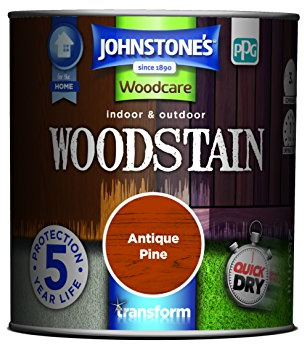 Johnstone’s - Interior & Exterior Woodstain - Antique Pine | Weathershield, UV Resistant, Quick Drying in 4 hours, Durable & Flake-Resistan, 5 Years Protection | 250ml