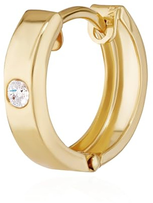 NKlaus Einzel 333er 8 Karat Gold gelbgold Klappcreole Ohrring 12,5 x 3,1mm Zirkonia Quadratisch 4745