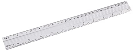 D.RECT 30 cm Lineal aus Aluminium | für Schule Büro Zuhause |silber