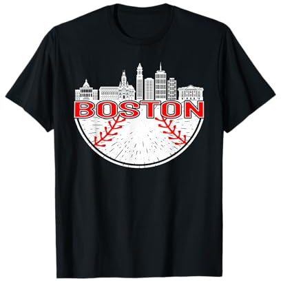 T-shirt de baseball Boston de style vintage pour femmes et hommes T-Shirt