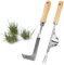 YANGUN Fugenkratzer, 2 Stück Unkrautkratzer aus Edelstahl mit Wurzeljäter, Fugenmesser mit Stiel aus Eschenholz, Unkraut Messer zum Entfernen von Moos und Unkraut, Gartenwerkzeug(23cm)