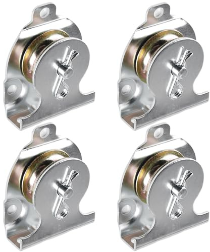 Lot de 4 poulies de renvoi - Poulie en fer - Poulie avec roulement à billes - Câble en acier - Poulie de renvoi - Pour fitness, gym, corde en acier et accessoires d'exercice