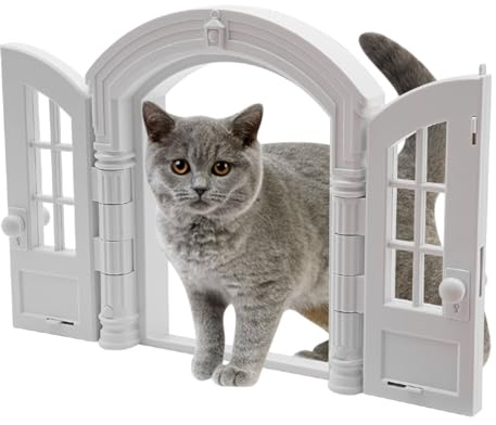 Katzentür, Katzenklappe für Tür Innen, Katzenlochtür, 180° Öffnen und Schließen, Gratfreie Ränder, für die meisten Katzen und Kleinen Hunde Geeignet, Einfache Installation