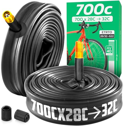 MOOVMOOV Cámara de Aire 700 (28 Pulgadas) - Compatible con neumáticos 28-622 (700x28C), 30-622 (700x30C) y 32-622 (700x32C) - Válvula Schrader - Pack de 2 - Bicicleta de Carretera y competición