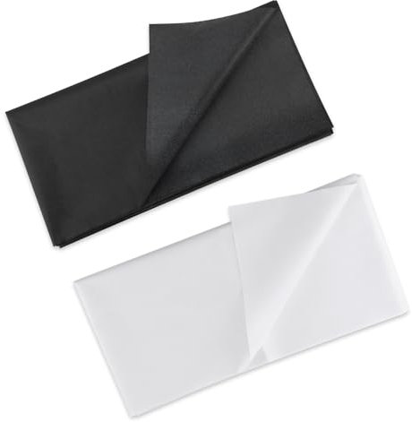 2 Stück Bügelvlies Schwarz Weiß 100 x 200 cm 50g/m², Bügeleinlage, Leichtes Vliesstoff Einlagestoff, Fusible Interfacing, Bügelvlies Stoff zum Verstärken, Vlies zum Aufbügeln für Nähhandwerk Basteln