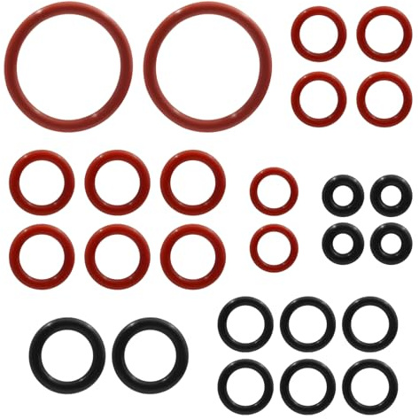 30 Stück O-Ring Dichtungsringe Set für Kaffeevollautomaten, Ersatzteile für Philips Saeco Gaggia Spidem, Wartungsset für Brühgruppe, Dampfventil, Auslaufventil, langlebige Gummidichtungen