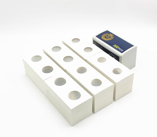 Boen 600PCS Coin Flips in 3 Sizes 。Coin Flips 2x2 for Penny（dime）、Nickel、Quarter。Coin Holders for Colletors The Coin Collection Supplies The Coin Cardboard Coin Flips for Coin Collection.